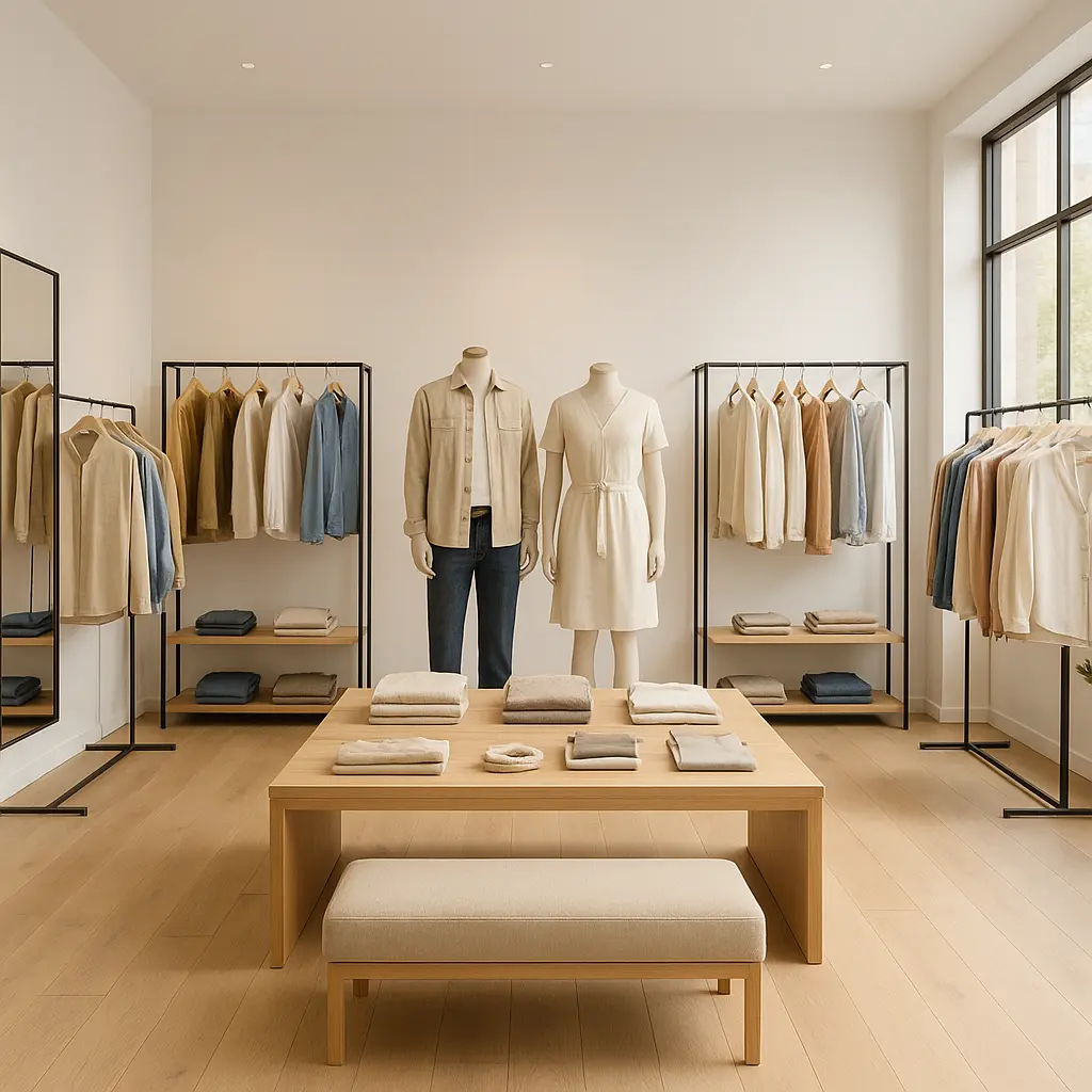 Modern clothing boutique interior